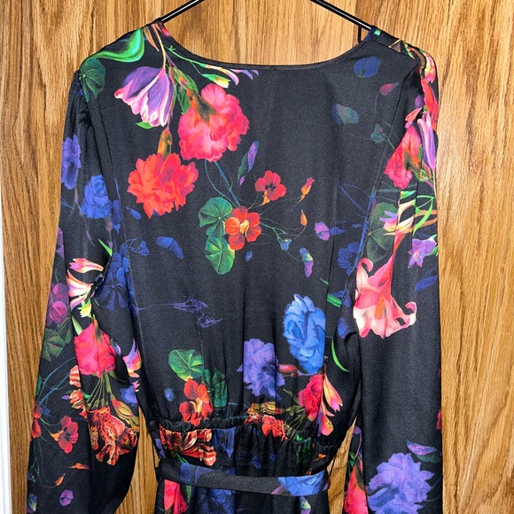 🌹INC Floral Long Sleeve Maxi Dress with Ruffle Tulip Hem, Size XL🌹 - Picture 4 of 9